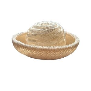 Vintage Ladies Pillbox Hat - Cream Color With Beautiful Detailing